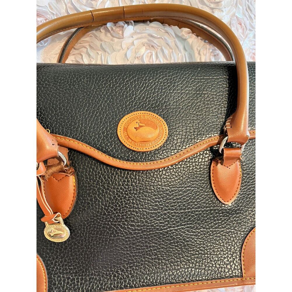 Dooney and Bourke, Black and Caramel, Large Leather Handbag, preowned - Picture 2 of 10